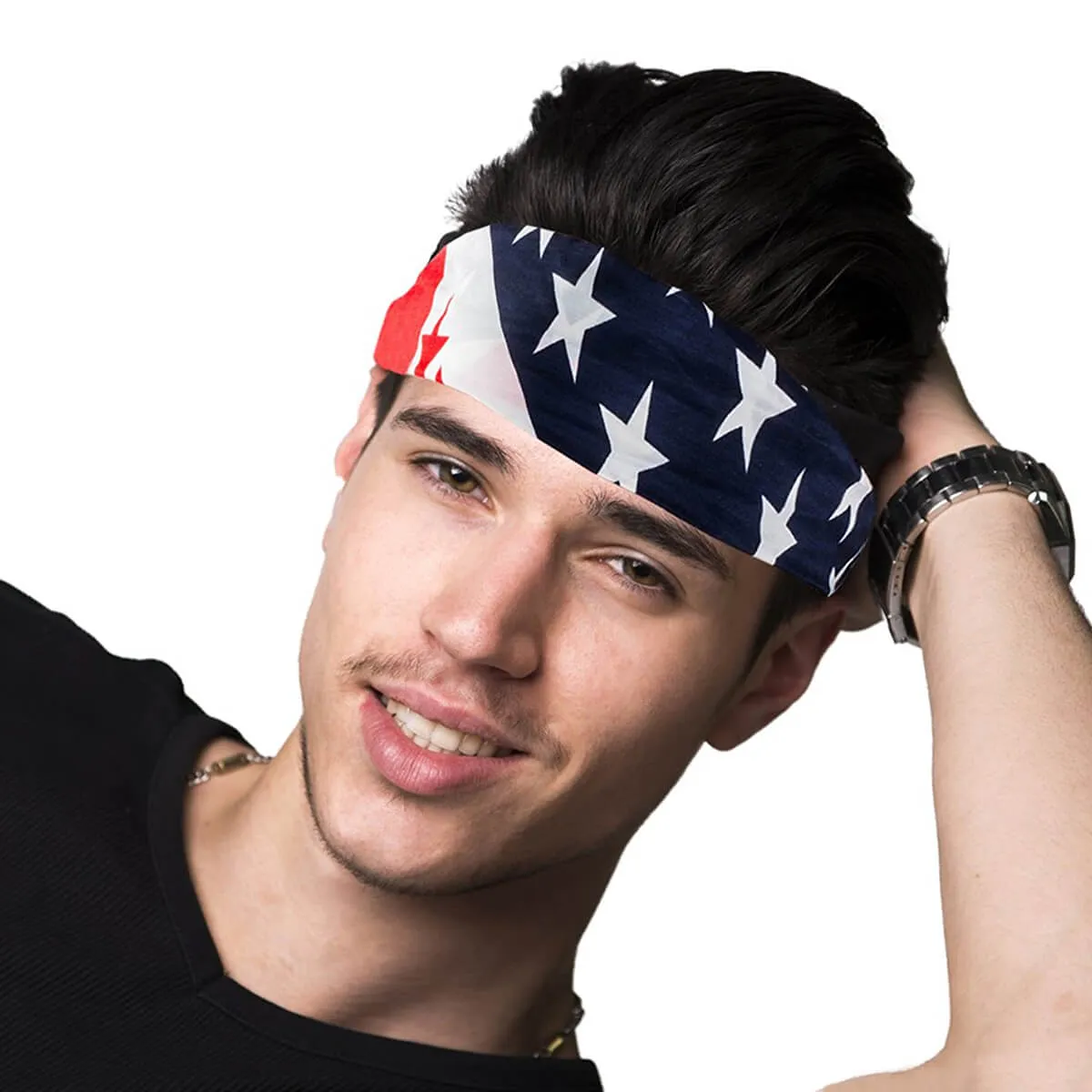 12 Pieces American Flag Bandanas Headband USA Flag Clothing Bandana Patriotic Accessories