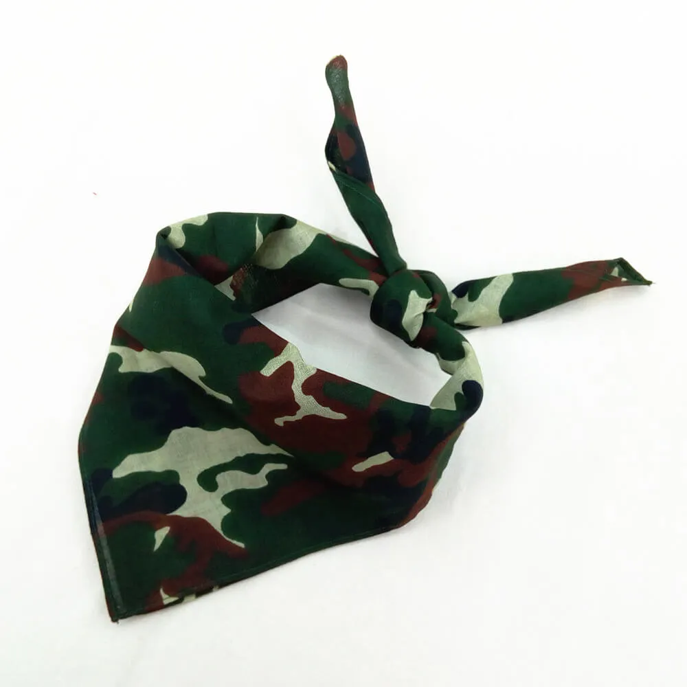 12 Pieces Camo Printed Bandana Camouflage Bandana Unisex Cotton