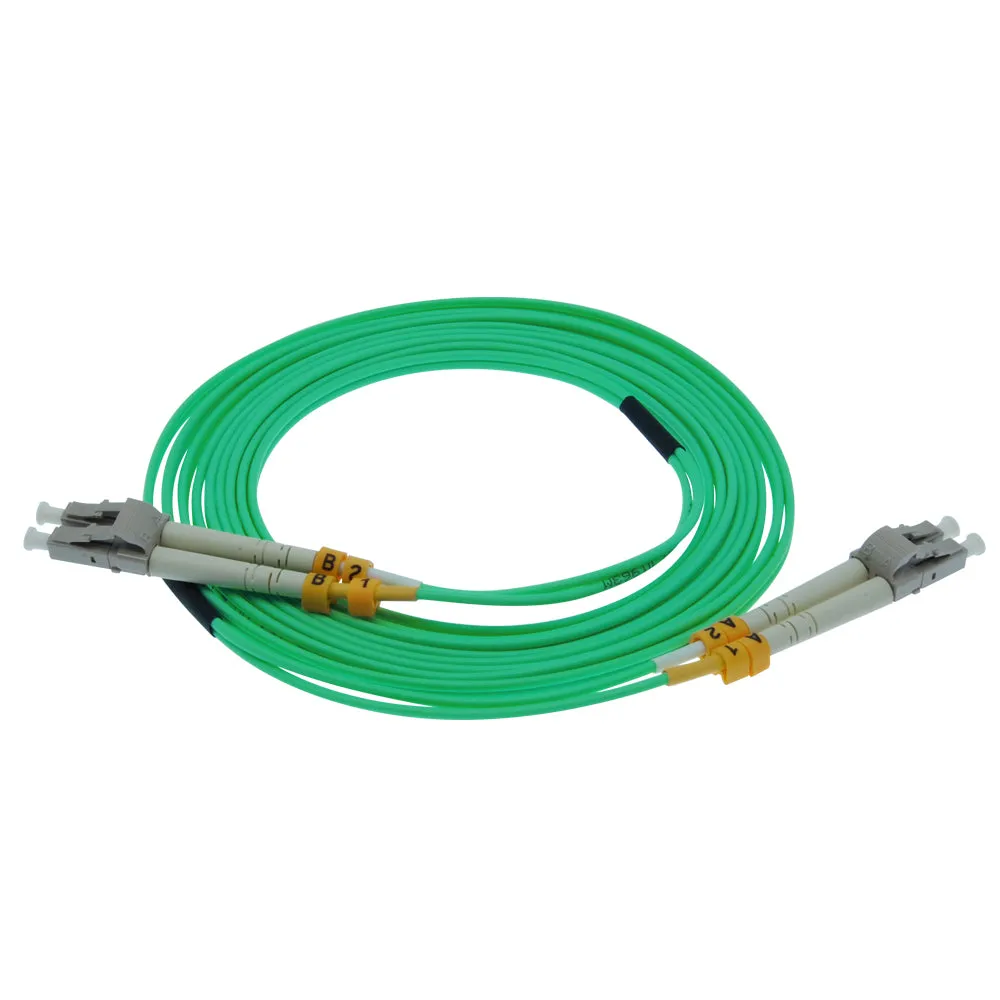 15m LC-LC 10Gb 50/125 OM3 M/M Duplex Fiber Cable Aqua Jacket