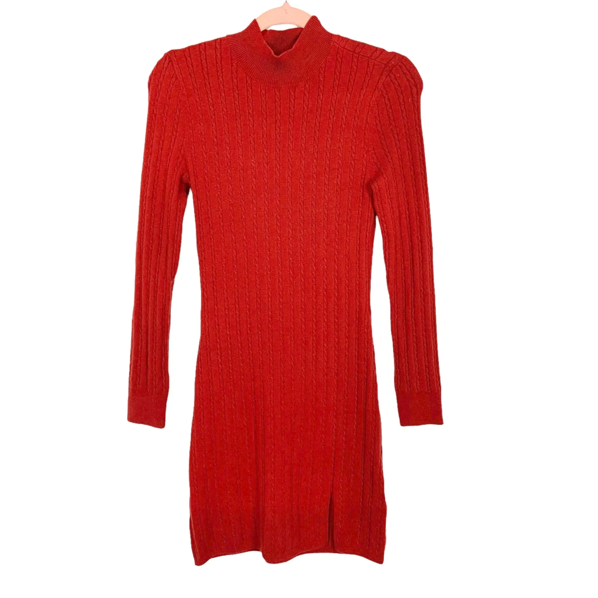 Abercrombie & Fitch Red Cable Knit Mock Neck Sweater Dress NWT- Size S