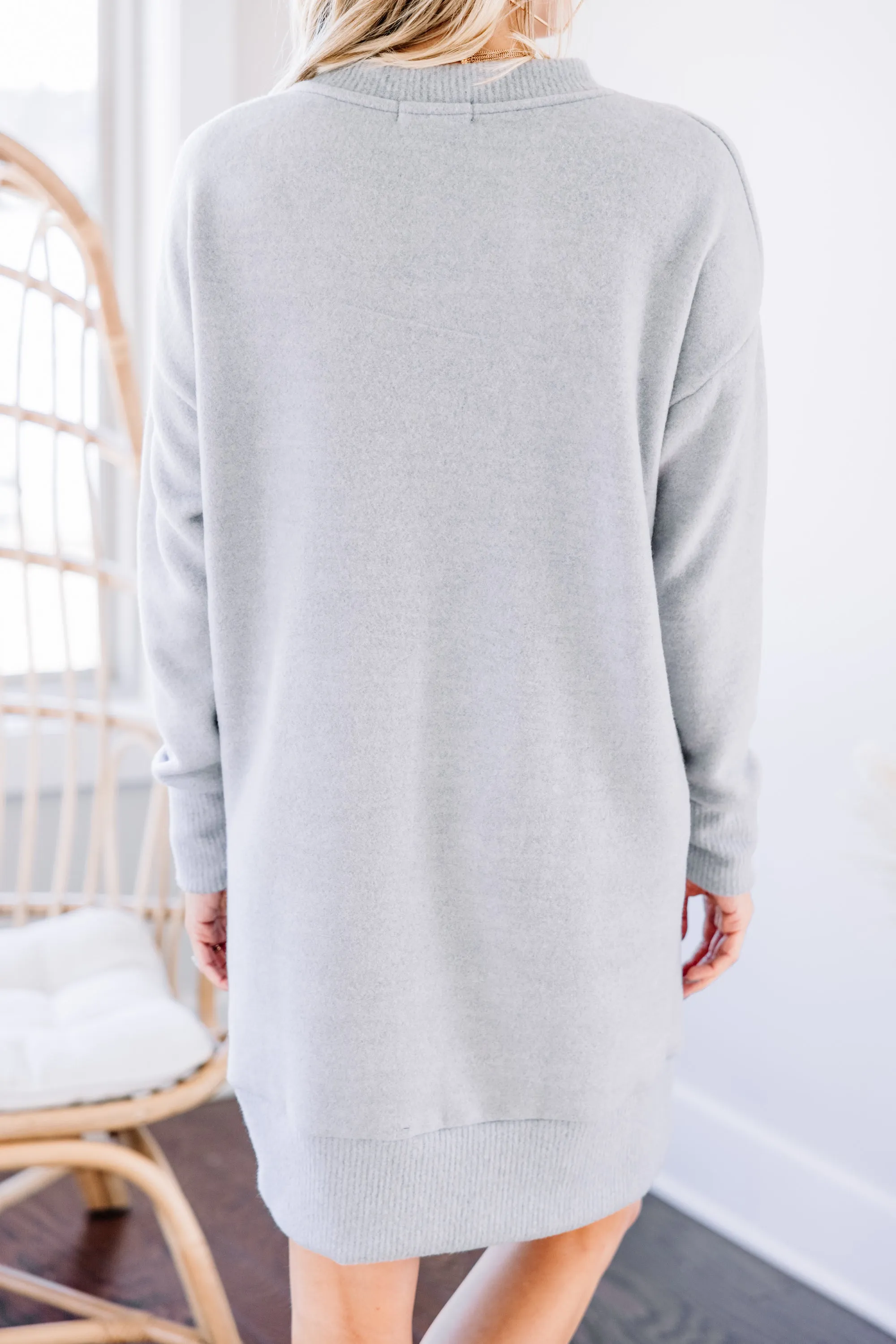 All For You Heather Gray Brushed Knit Dress