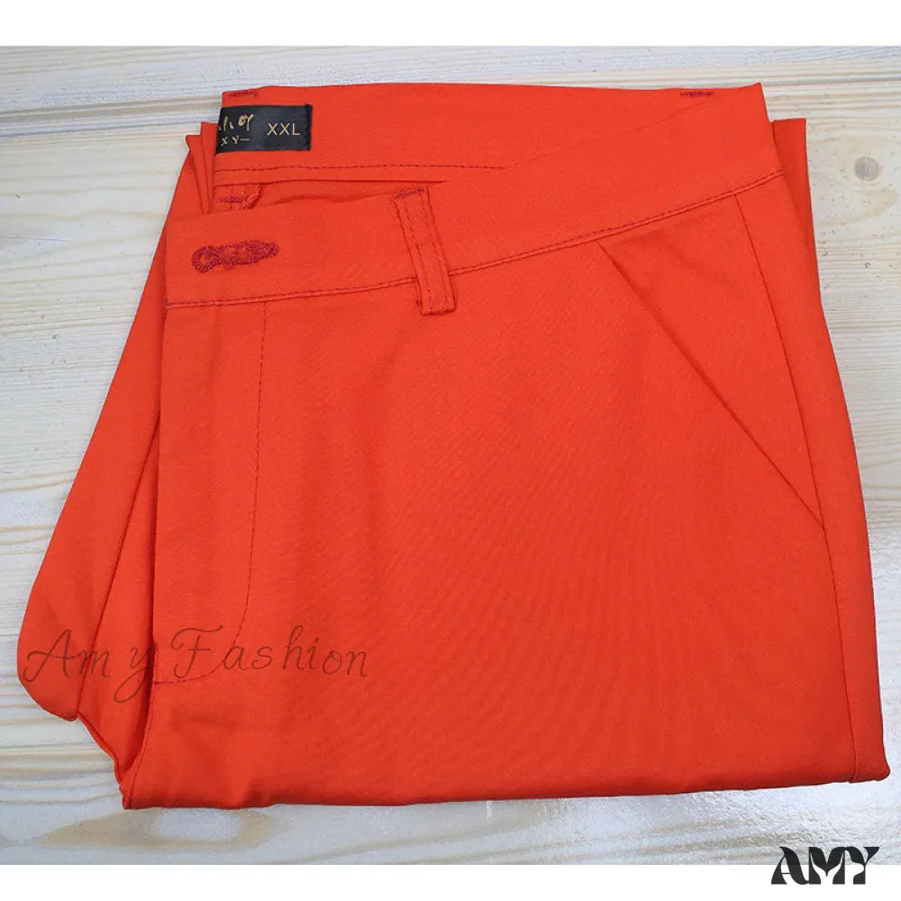 Amy Fashion - Slim Straight All Match Casual Capris Pants