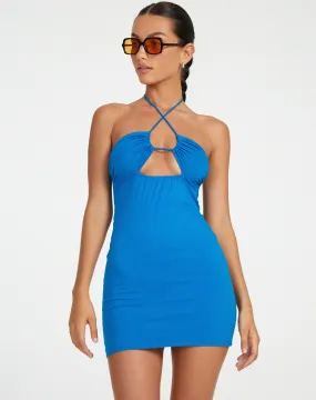 Anja Mini Dress in Aqua