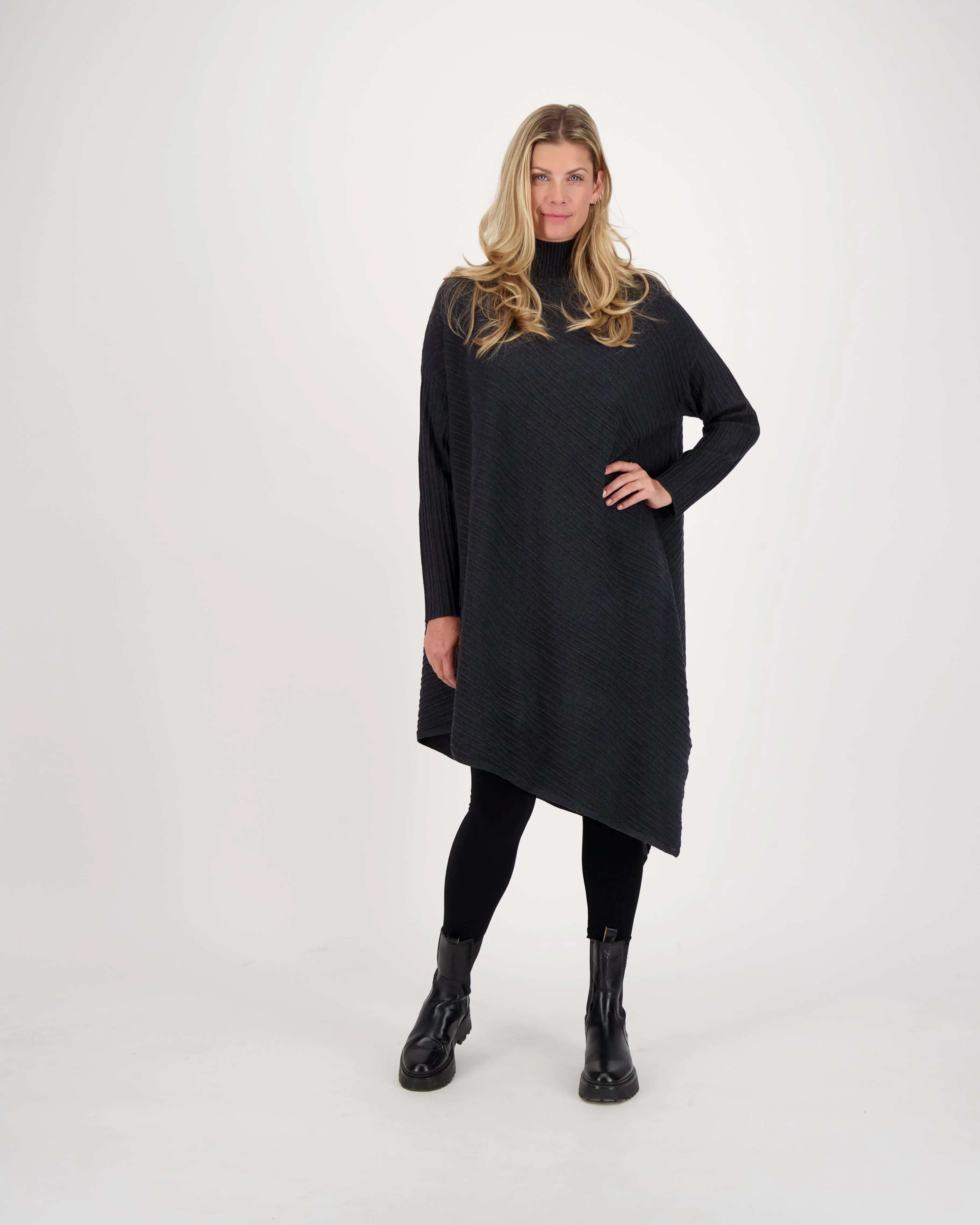 Asymmetrical Knit Sweater Dress