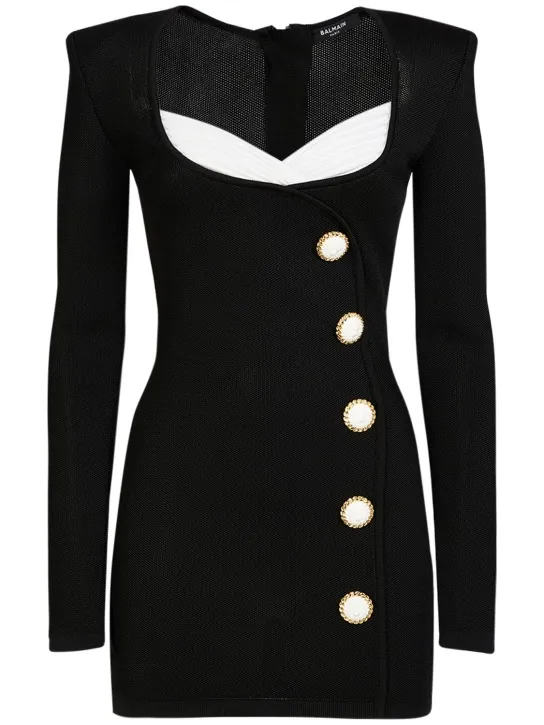 Balmain   Tailored viscose bodycon mini dress 