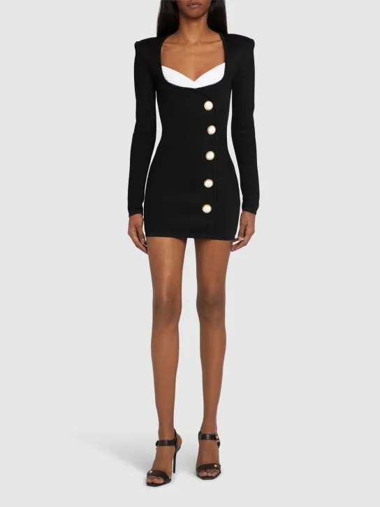 Balmain   Tailored viscose bodycon mini dress 