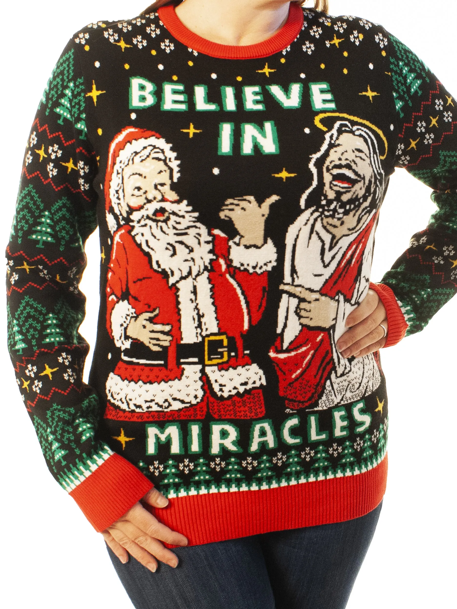 Believe In Miracles | Ugly Christmas Sweater For Men & Women | Unisex Sizing