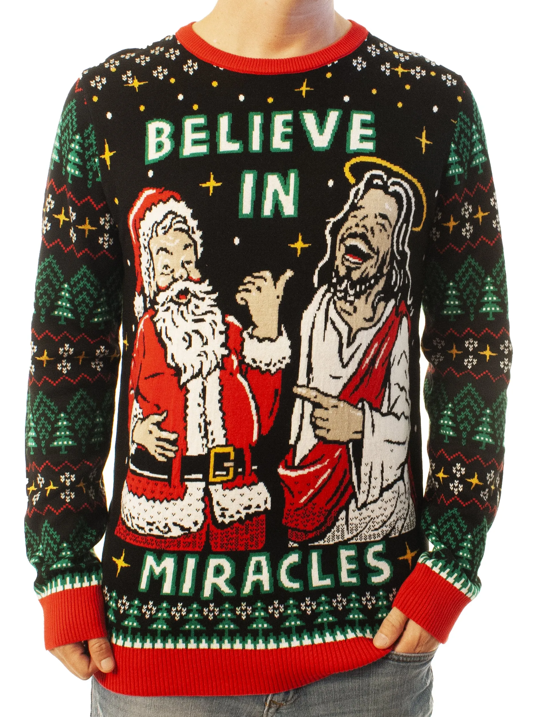 Believe In Miracles | Ugly Christmas Sweater For Men & Women | Unisex Sizing