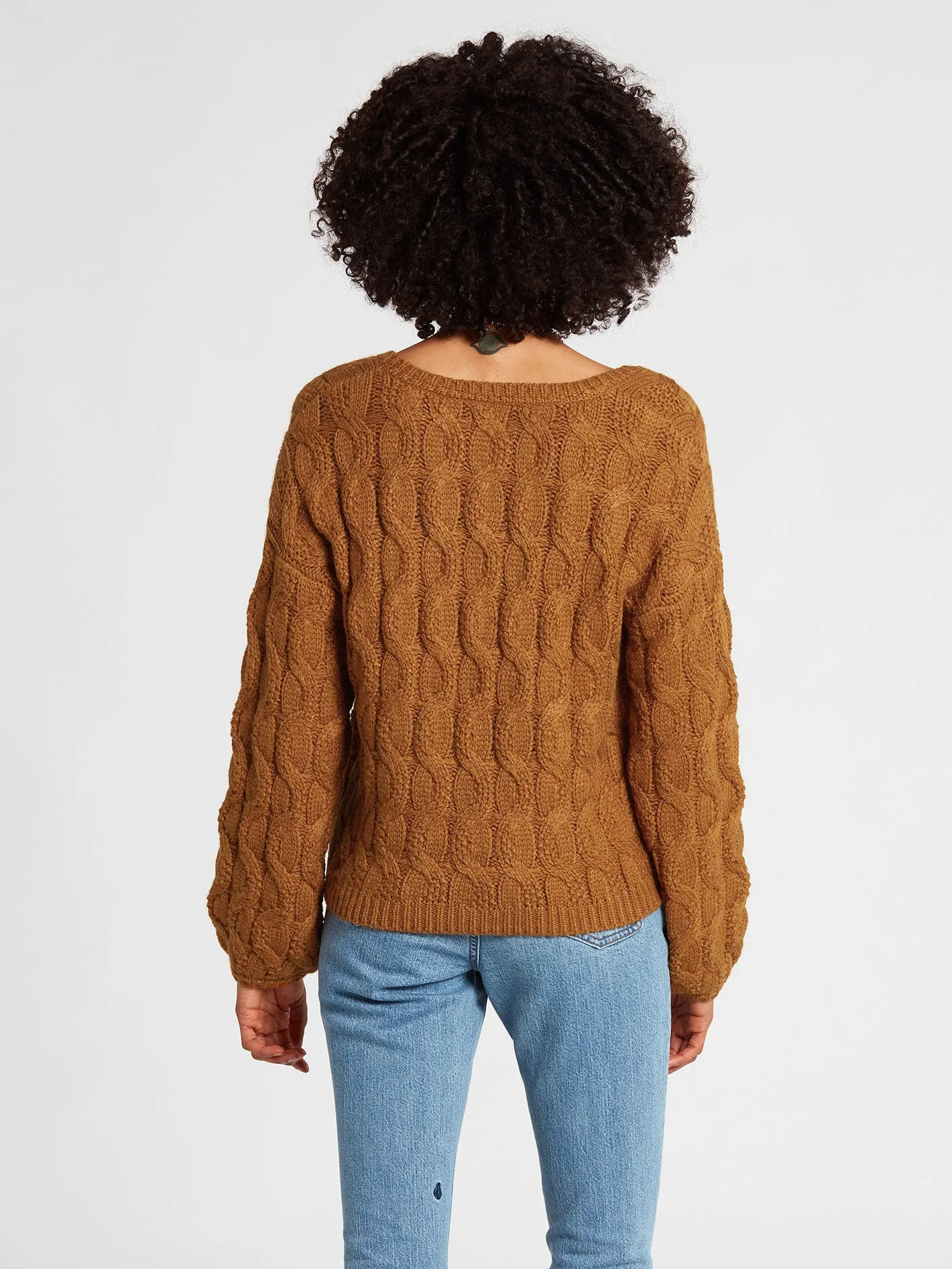 Bingable Cable Knit Sweater - Bronze