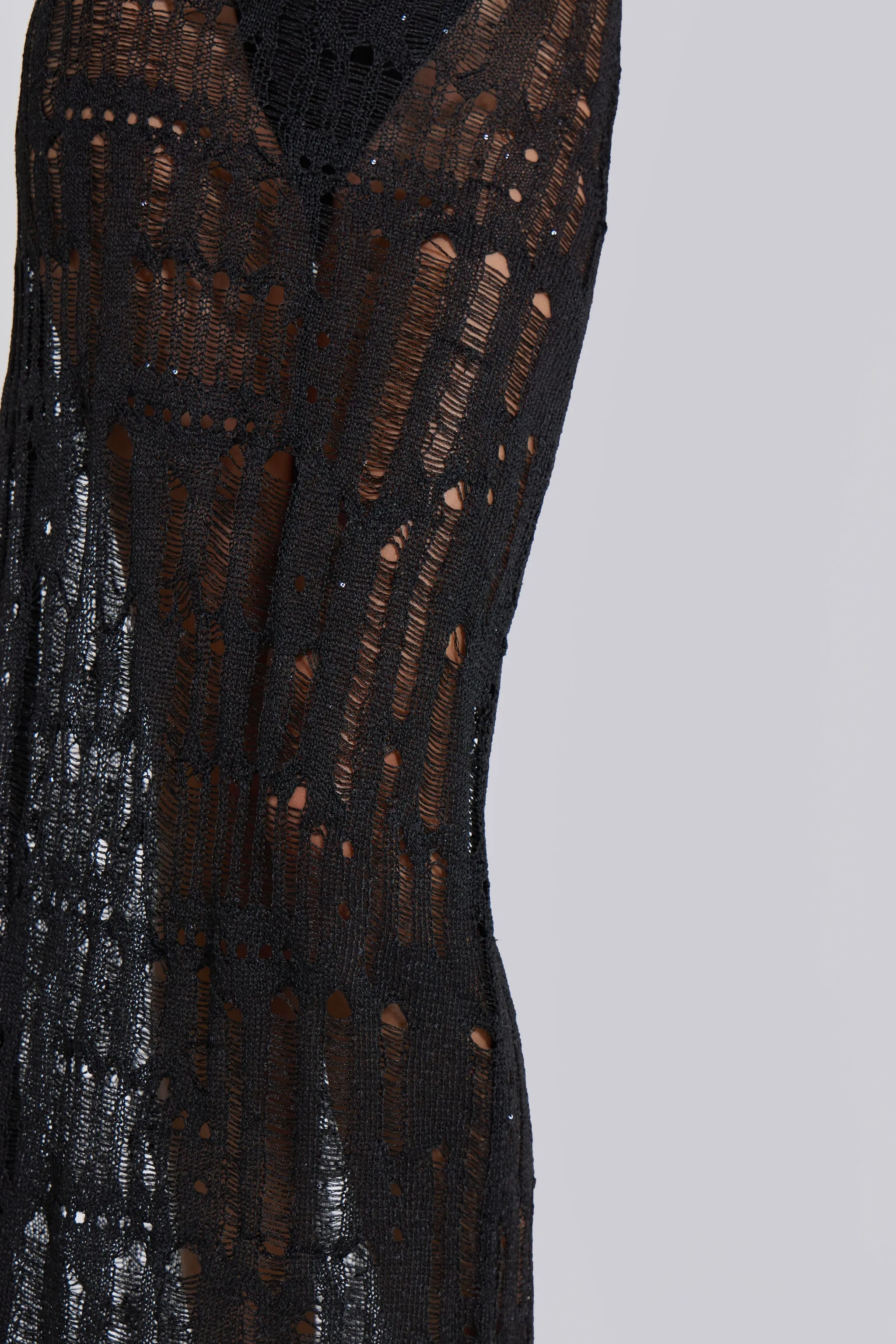 Black Metallic Umbra Maxi Dress