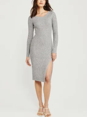 Boat Neck Midi Sweater Dress