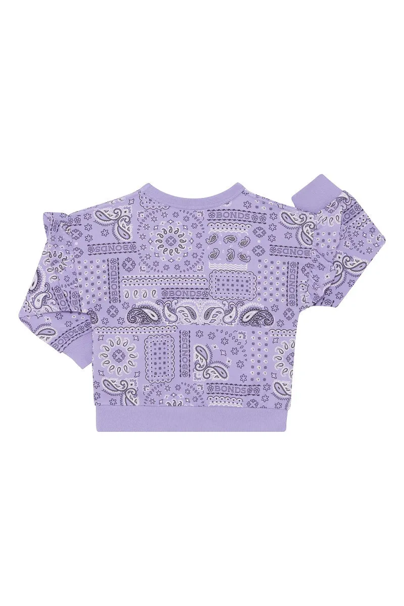 Bonds Kids Soft Threads Frill Pullover - Paisley Paradise Lilac