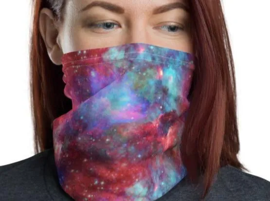 Colored nebula and stars in the universe, Neck Gaiter, Headwear, Headband, Bandana, Balaclava, Beanie, Wristband, Hairband, Hood, Head wrap  - US Fast Shipping