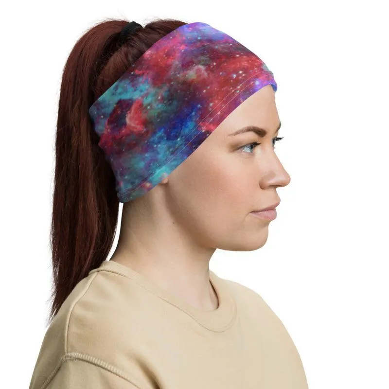 Colored nebula and stars in the universe, Neck Gaiter, Headwear, Headband, Bandana, Balaclava, Beanie, Wristband, Hairband, Hood, Head wrap  - US Fast Shipping