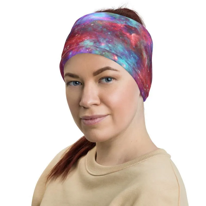 Colored nebula and stars in the universe, Neck Gaiter, Headwear, Headband, Bandana, Balaclava, Beanie, Wristband, Hairband, Hood, Head wrap  - US Fast Shipping