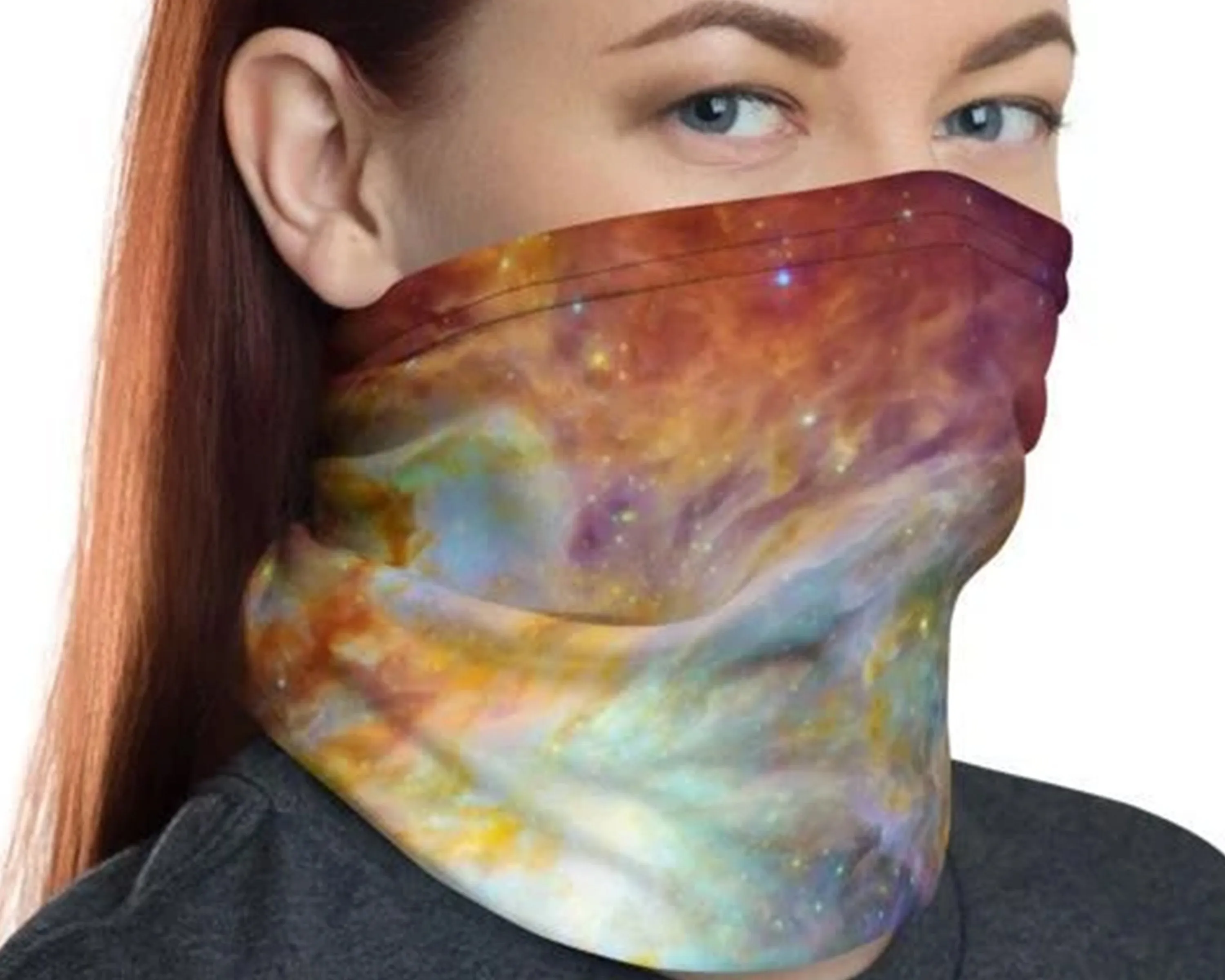 Cosmic Galaxy sky Cloud Orion Nebula Neck Gaiter Face cover scarf, Head wrap Balaclava Mask Wrist & Hairband men women - US Fast Shipping