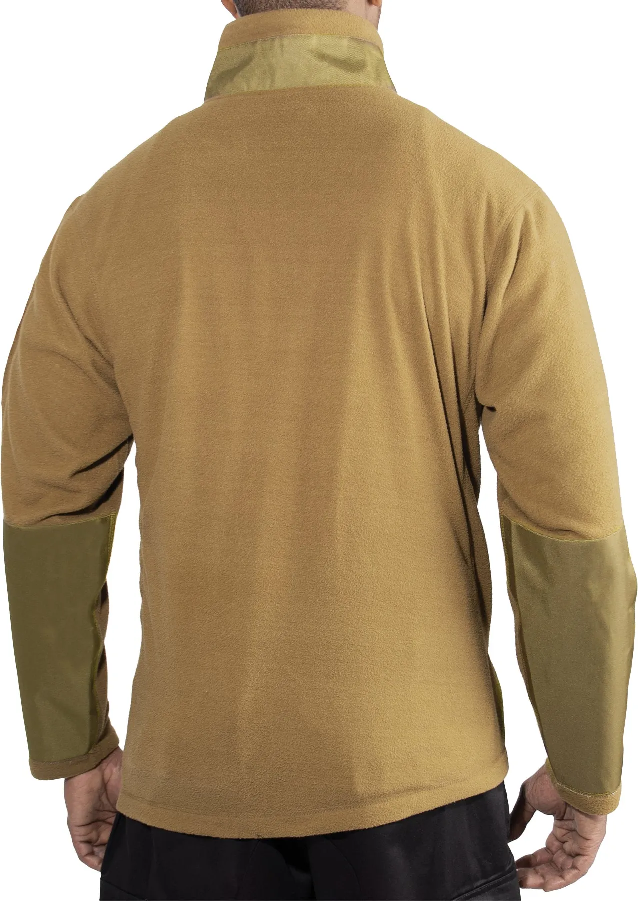 Coyote Brown Fleece Quarter Zip Sweatshirt Lightweight Pullover Uniform Duty Top Warm Jacket