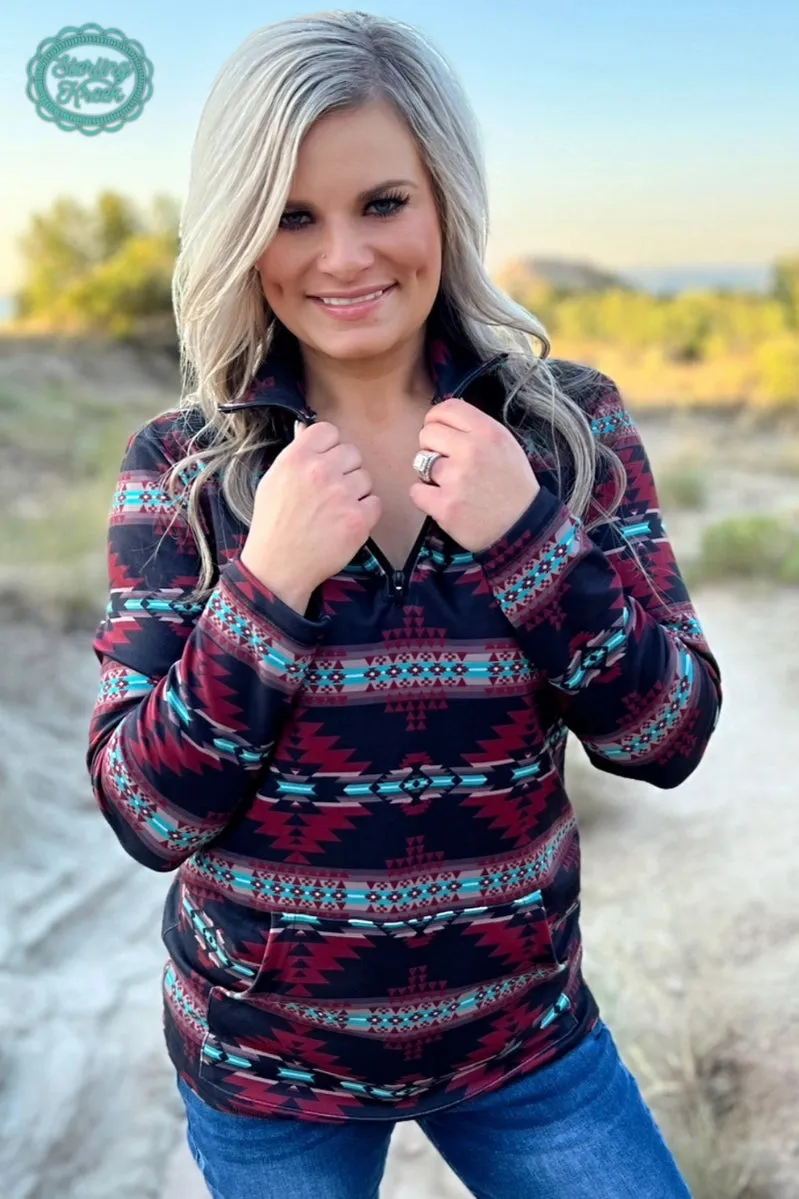 Crimson Aztec Pullover