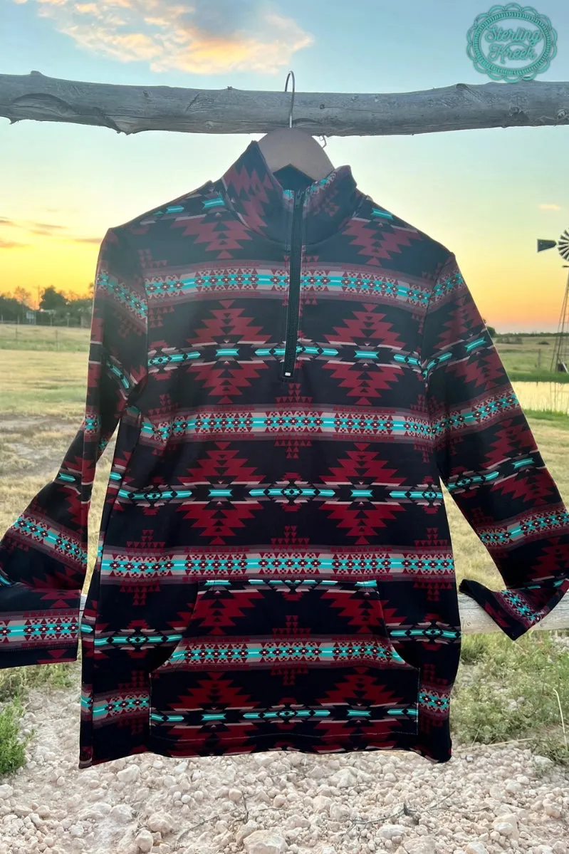 Crimson Aztec Pullover