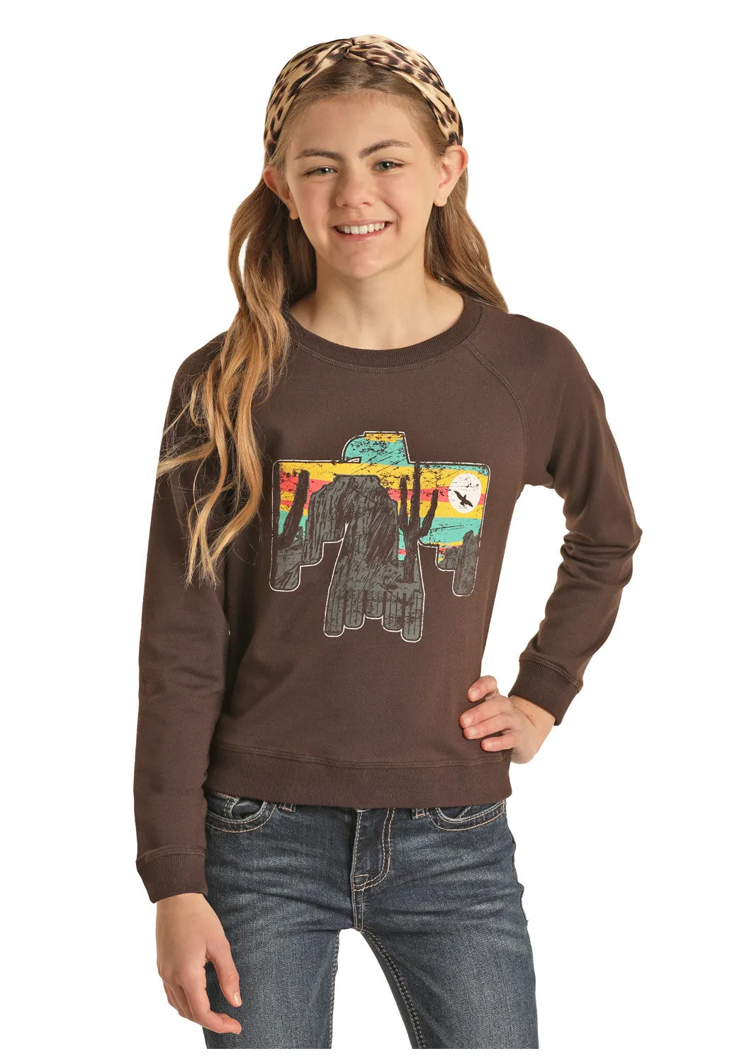 Cruel Girl® Girl's Southwest Bird Long Sleeve Western T-Shirt