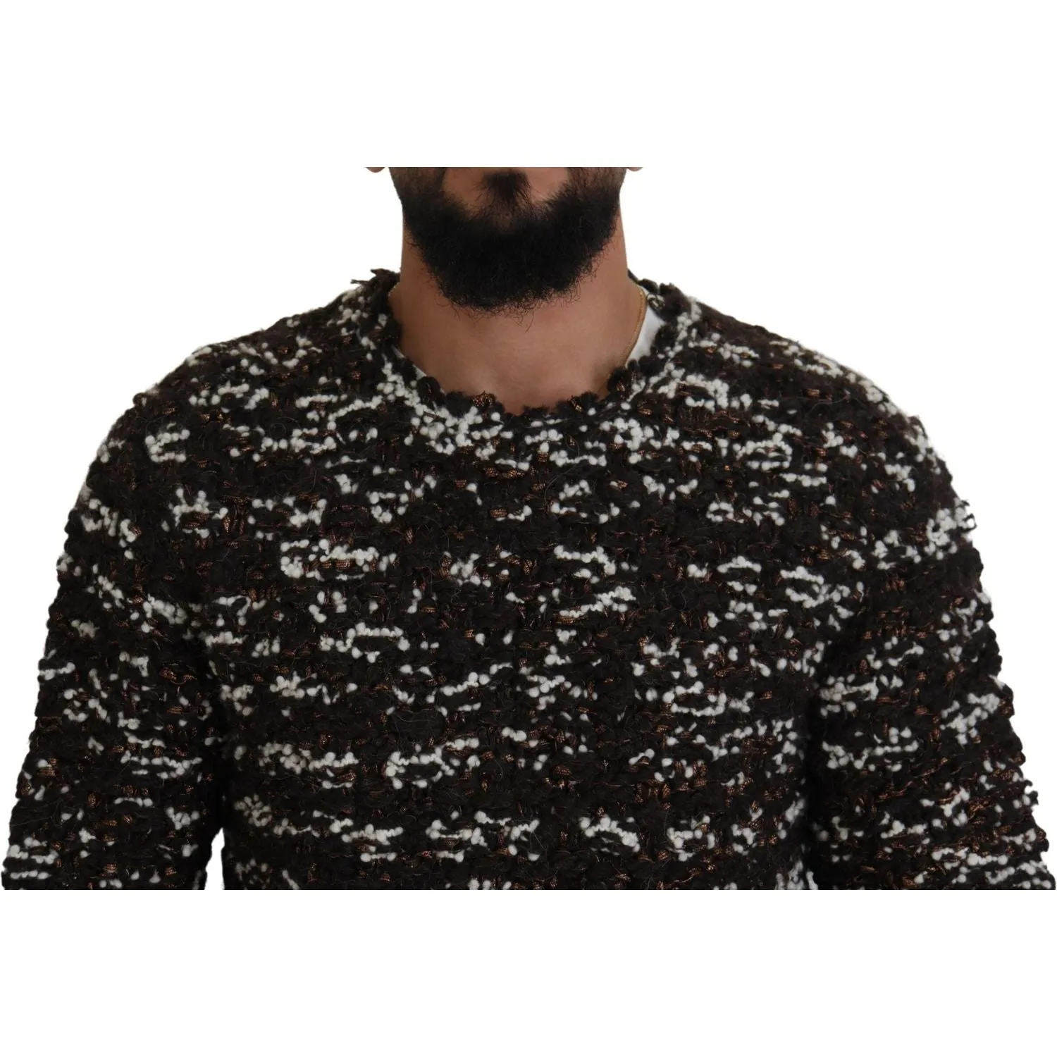 Dolce & Gabbana Elegant Bronze Knit Pullover Sweater