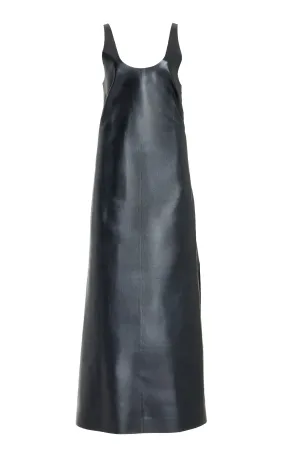 Ellson Dress in Black Metallic Nappa Leather