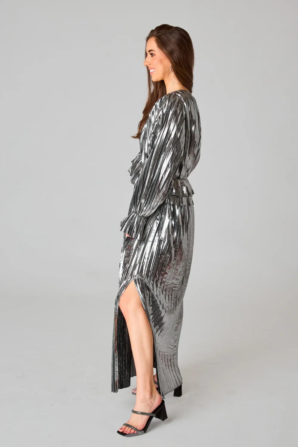 Evie Metallic Maxi Dress - Disco Ball