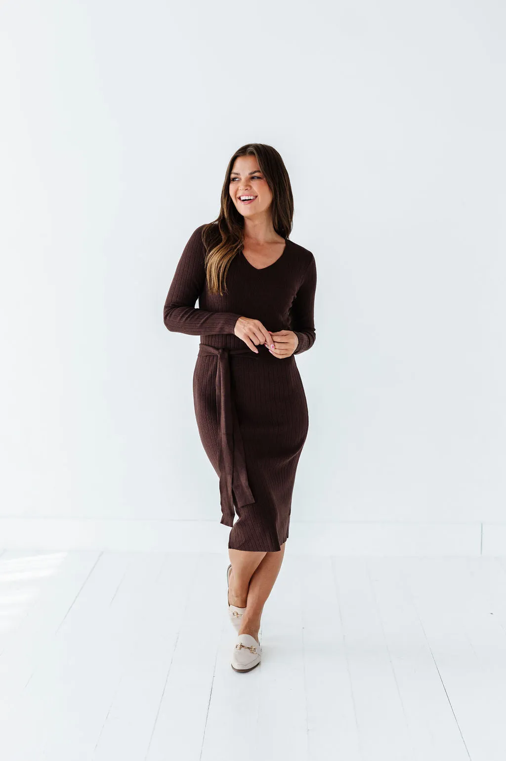 Fawn Knit Dress in Cacao