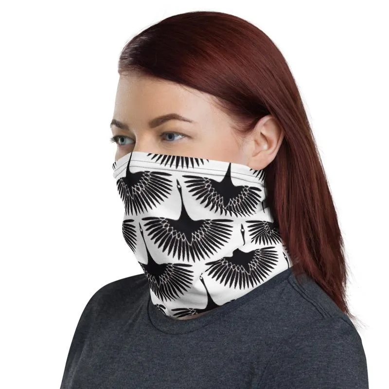 Flock blush black pattern mask Face cover, Neck Gaiter scarve, Headwear, Headband, Bandana, Balaclava, Beanie, Wristband, Hairband, Hood, Head wrap made in US