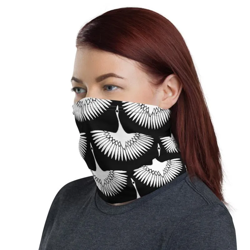 Flock blush white pattern mask Face cover, Neck Gaiter scarve, Headwear, Headband, Bandana, Balaclava, Beanie, Wristband, Hairband, Hood, Head wrap made in US