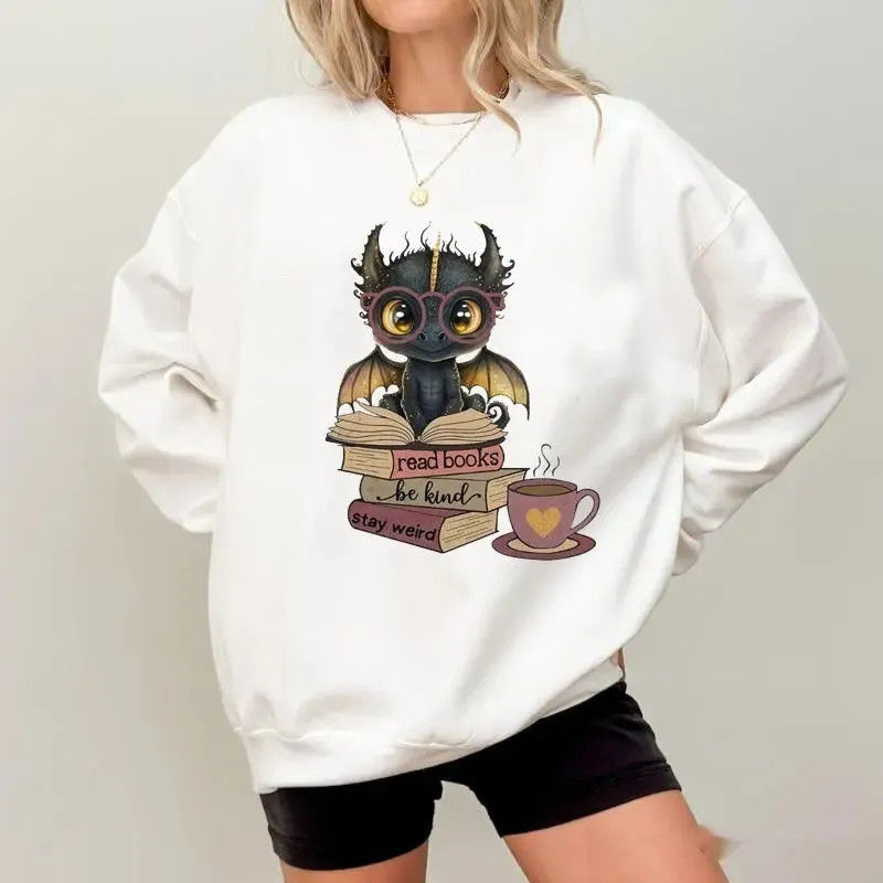 Fourth Wing Dragon Printed Sweatshirt Women Fantasy Book