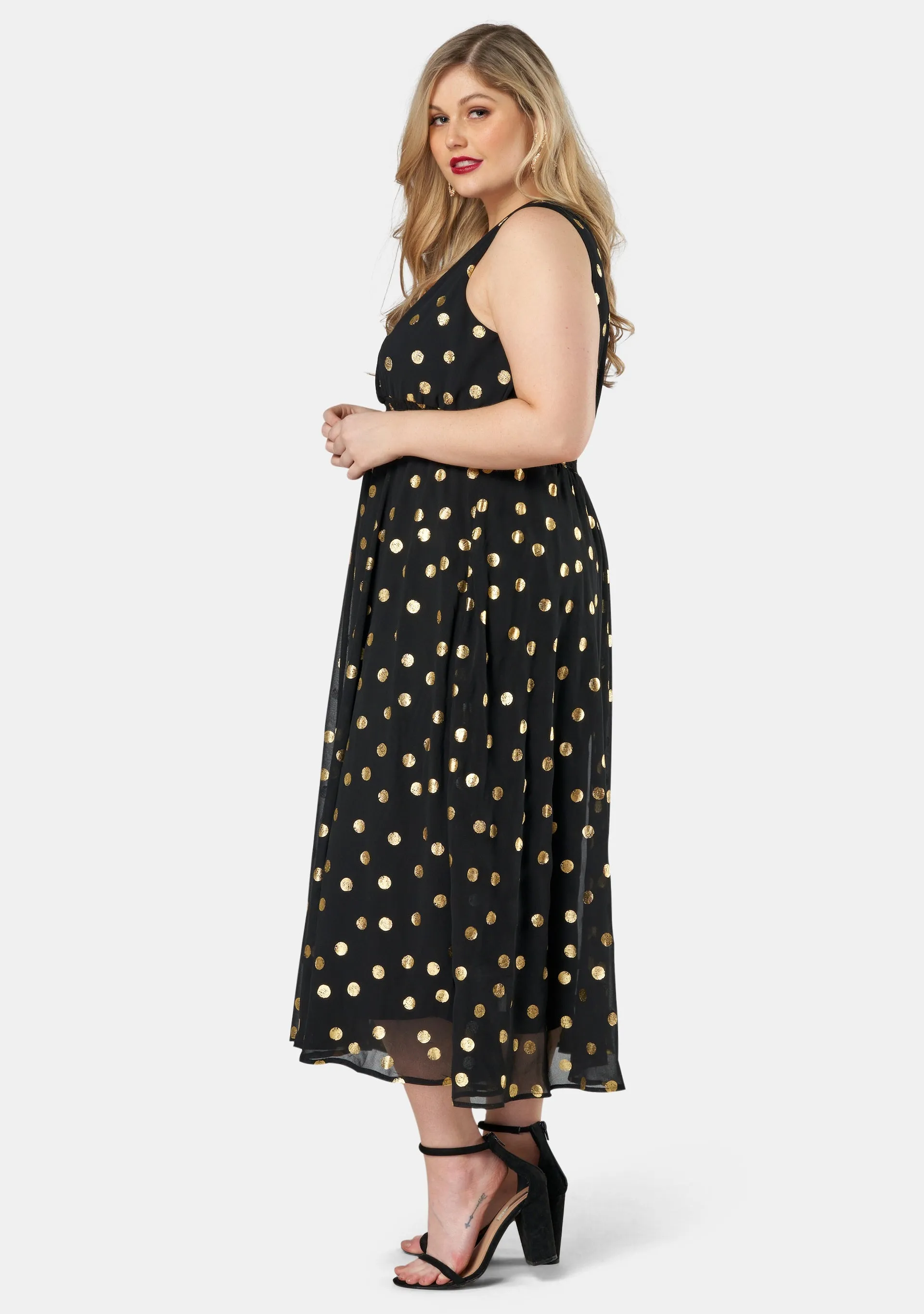 Gift Of Gold Spot Maxi Dress