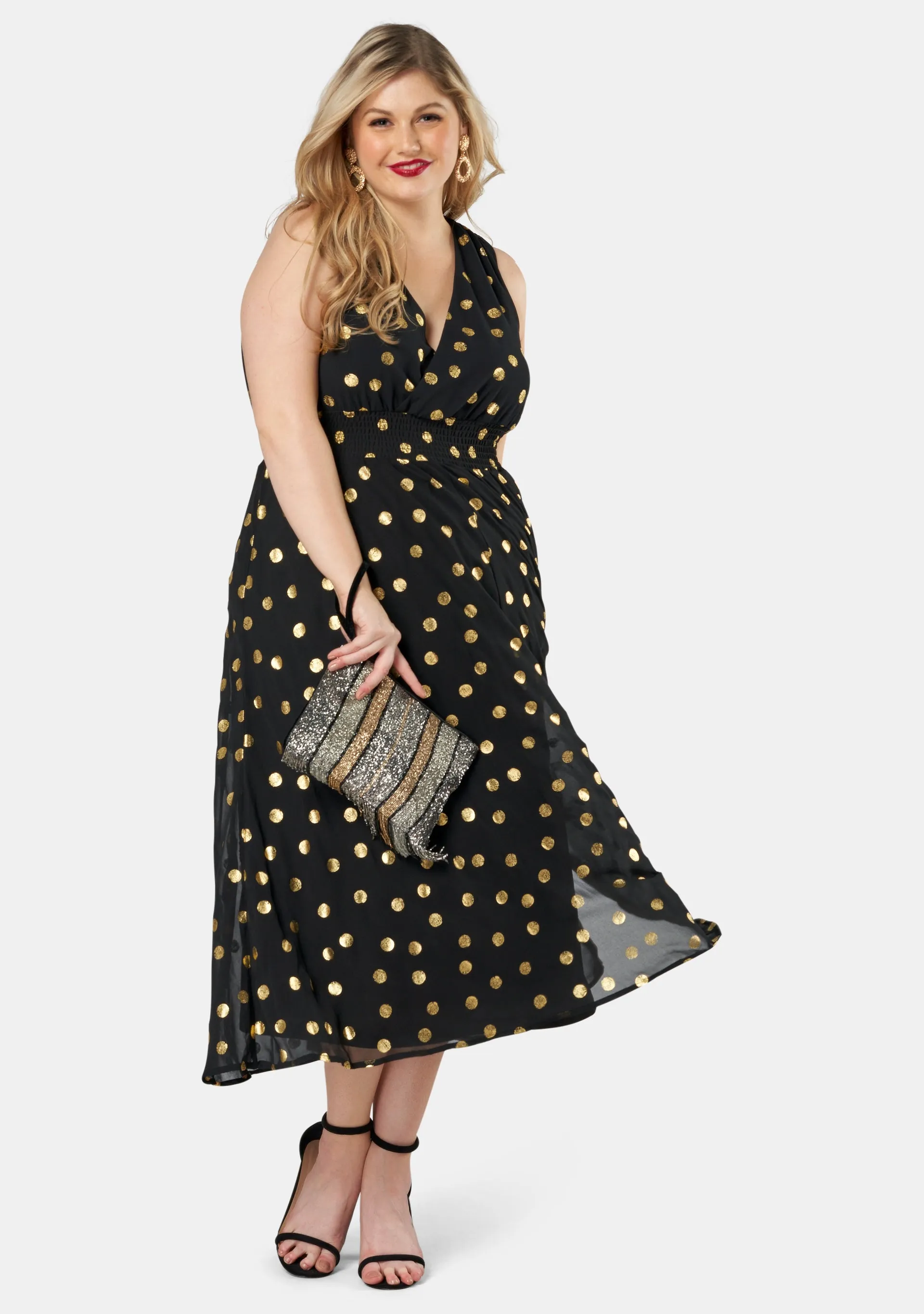 Gift Of Gold Spot Maxi Dress