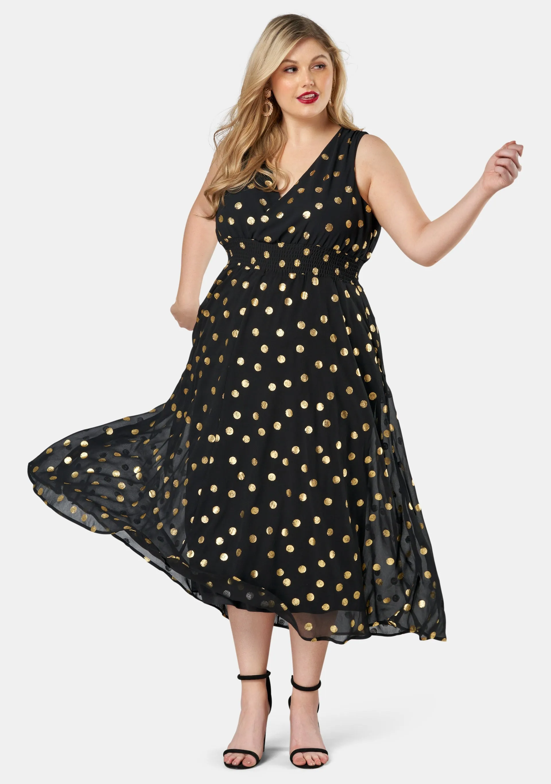 Gift Of Gold Spot Maxi Dress