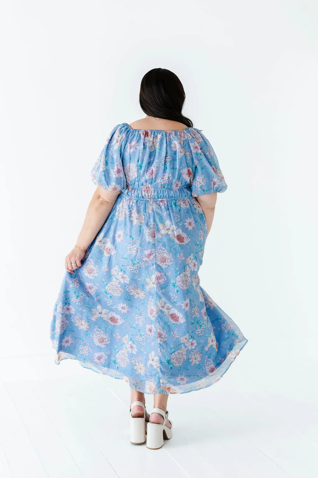 Greer Organza Dress in Blue