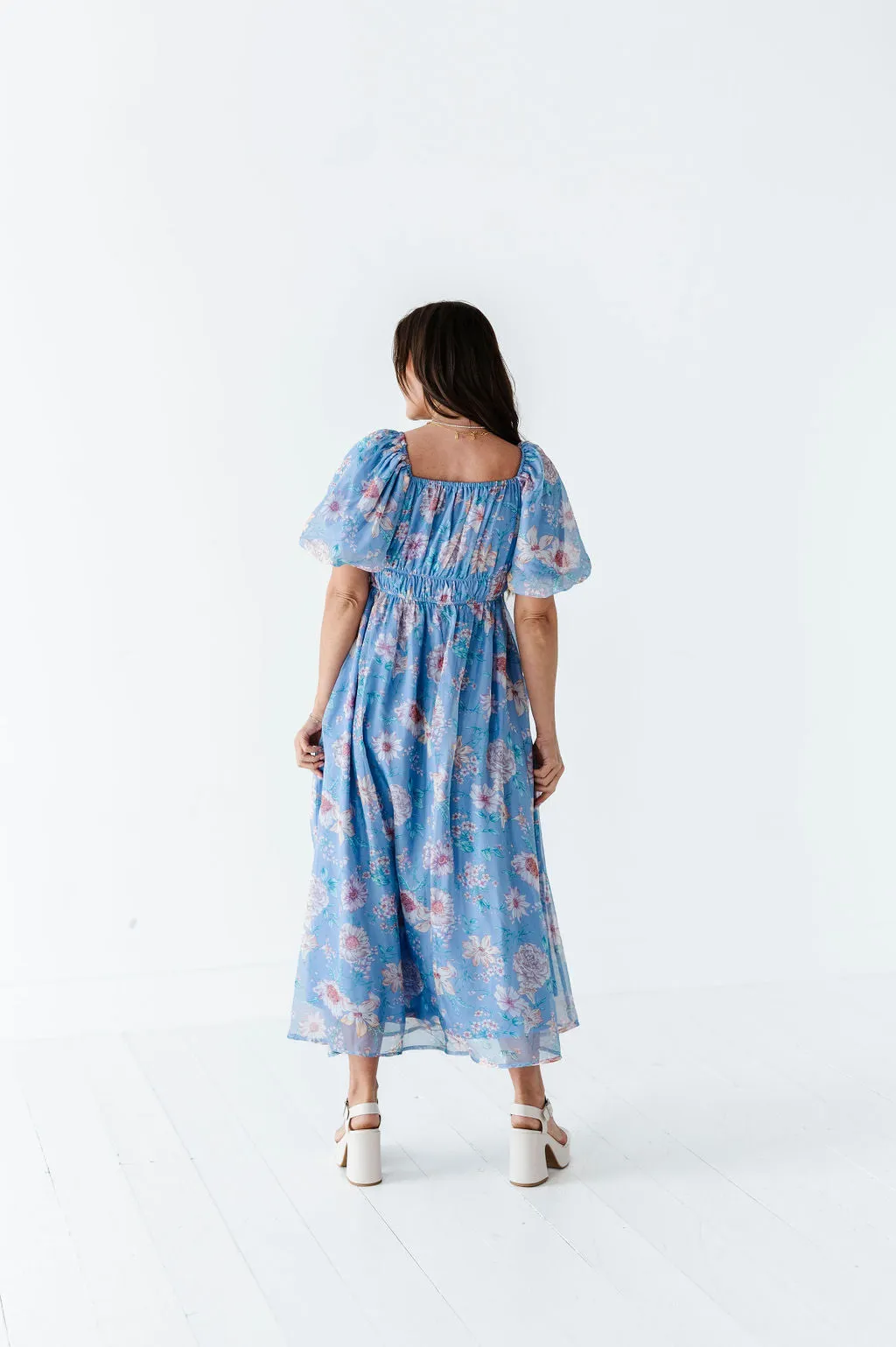 Greer Organza Dress in Blue