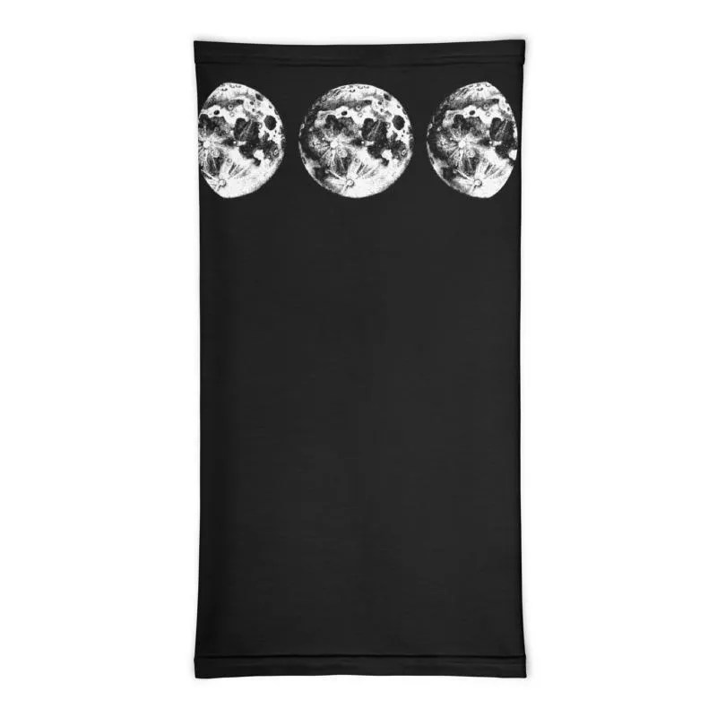 Harvest Moon Phases black white fabric art print pattern, fashion bandana face cover mask, neck gaiter warmer Scarf men women's headband