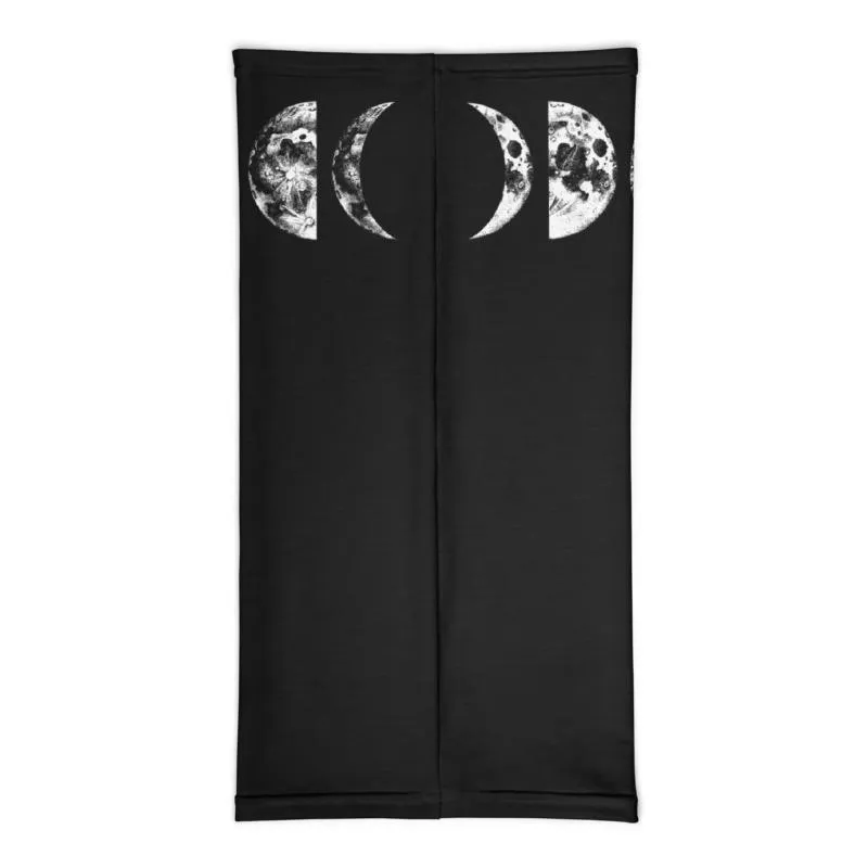 Harvest Moon Phases black white fabric art print pattern, fashion bandana face cover mask, neck gaiter warmer Scarf men women's headband