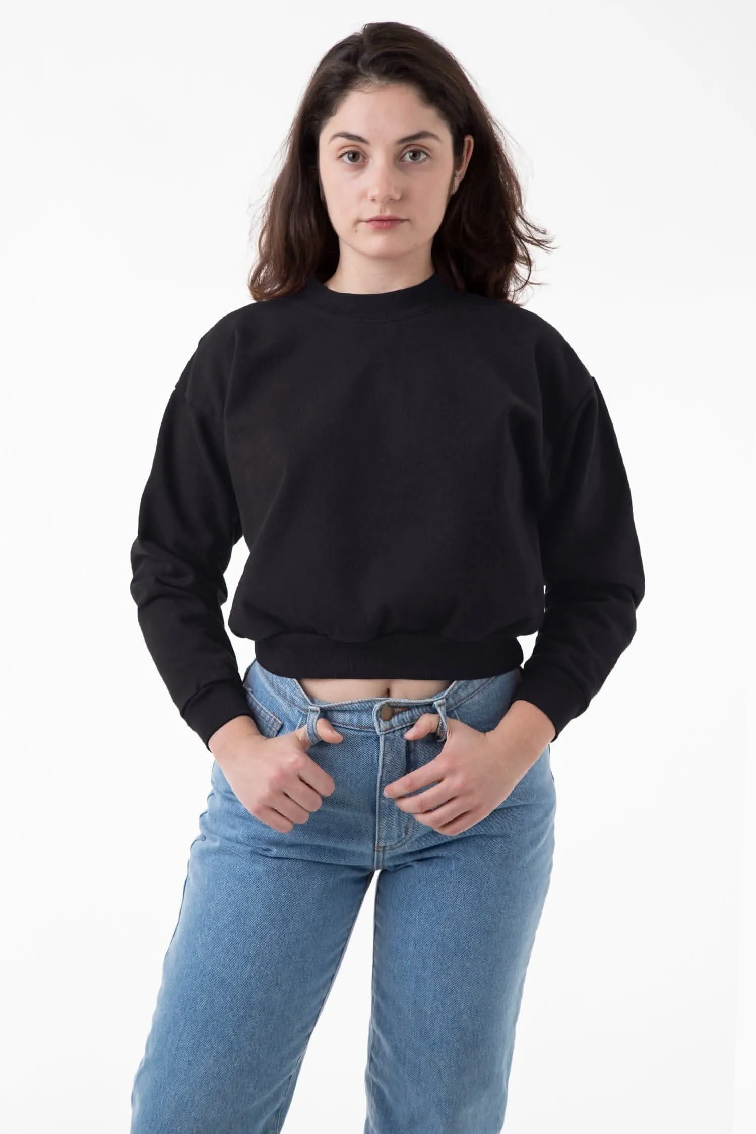 HF06 - Heavy Fleece Cropped Mock Neck Pullover (Garment Dye 2)