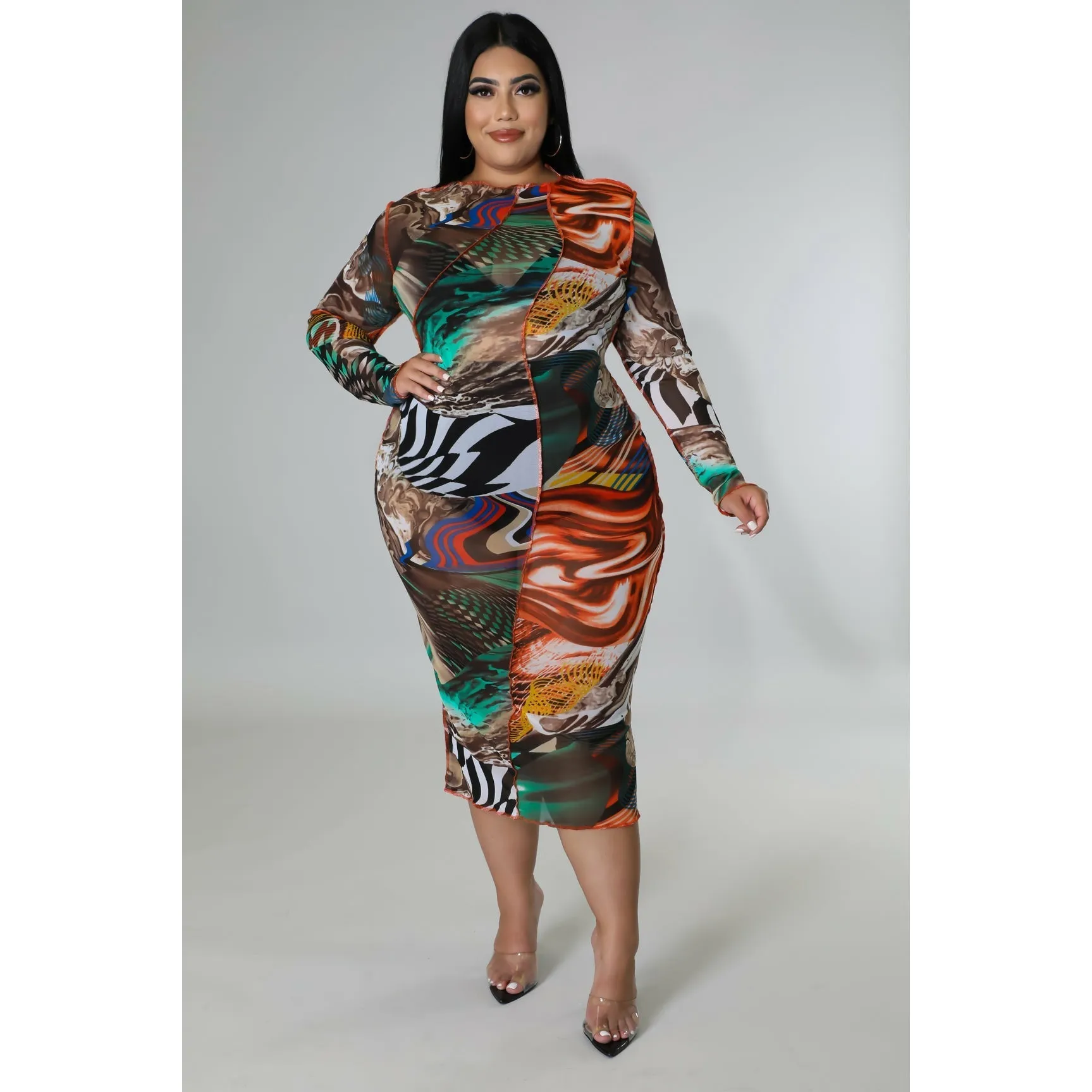 Jeannie Bodycon Dress - Multi