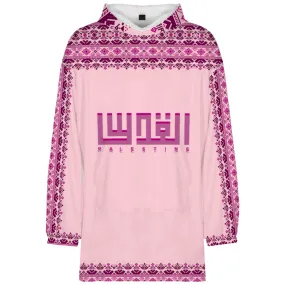 Jerusalem Oversized Double-layer Plush Long Hoodie