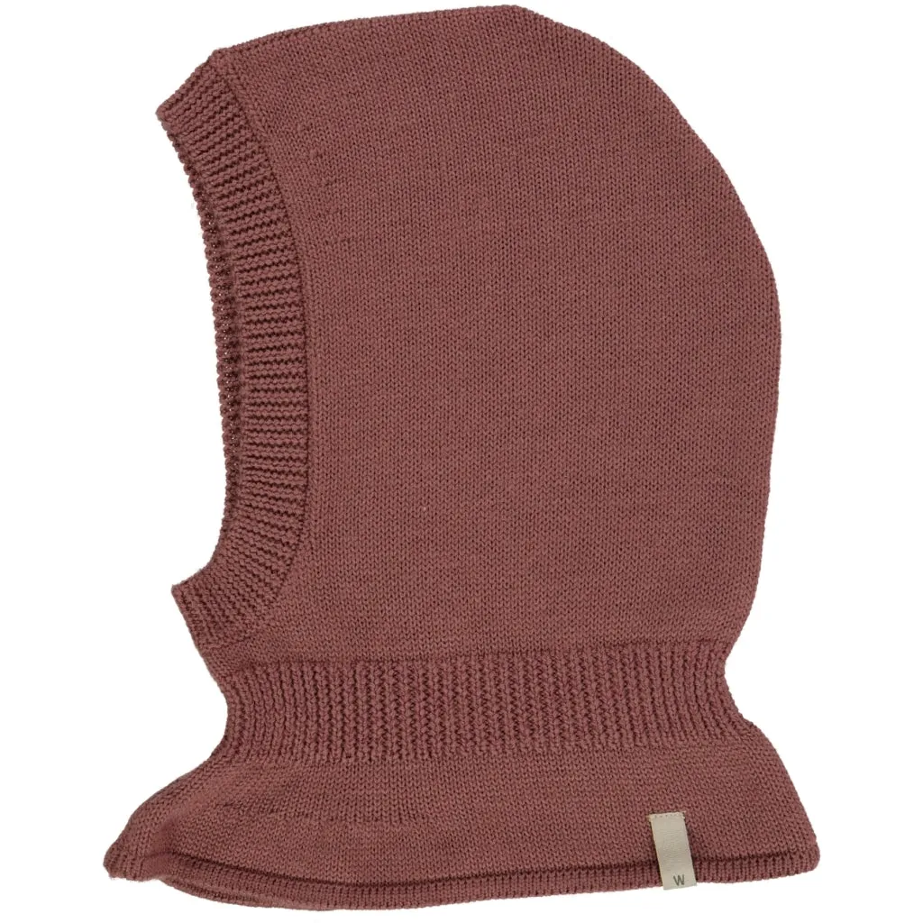 Knitted Balaclava Ello - rose brown