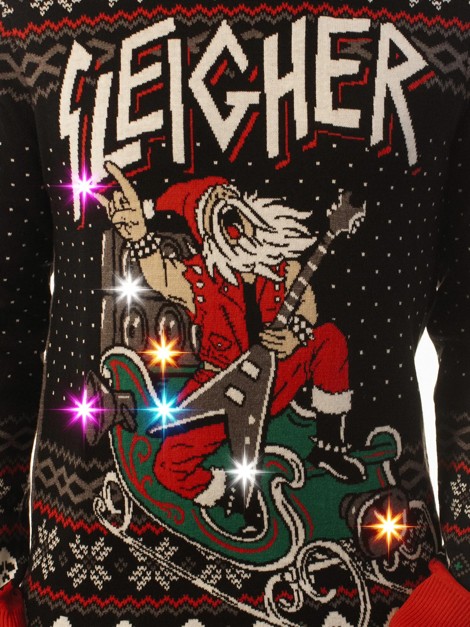 LIGHT UP -Sleigher | Ugly Christmas Sweater For Men & Women | Unisex Sizing