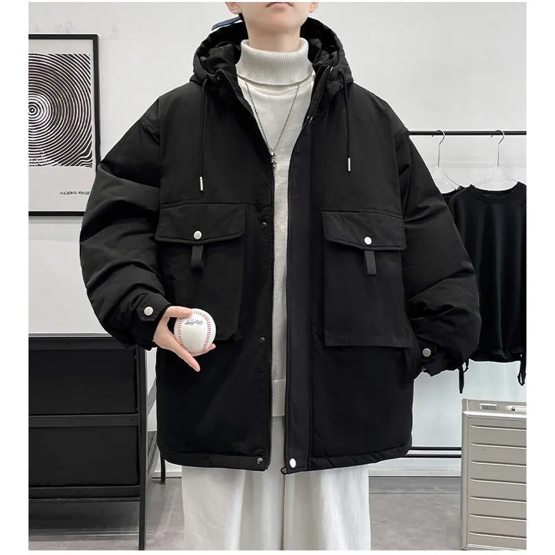 Loose Fit Hooded Casual Workwear Style Parka