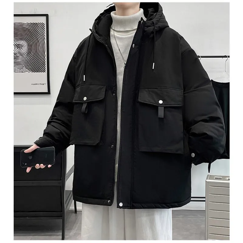 Loose Fit Hooded Casual Workwear Style Parka