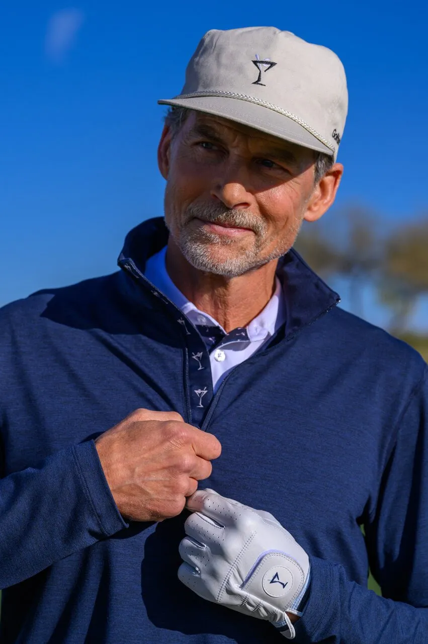 Men's Heathered Navy Quarter Zip Pullover