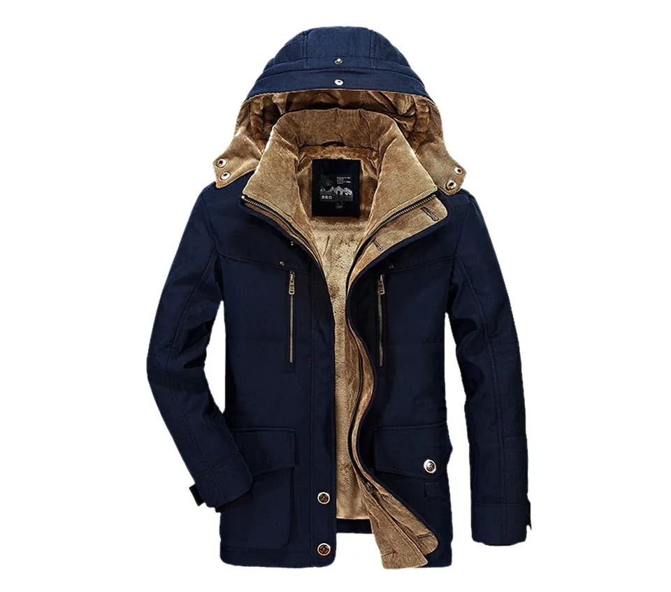 Men's Winter Parka Coat with Inner Fleece