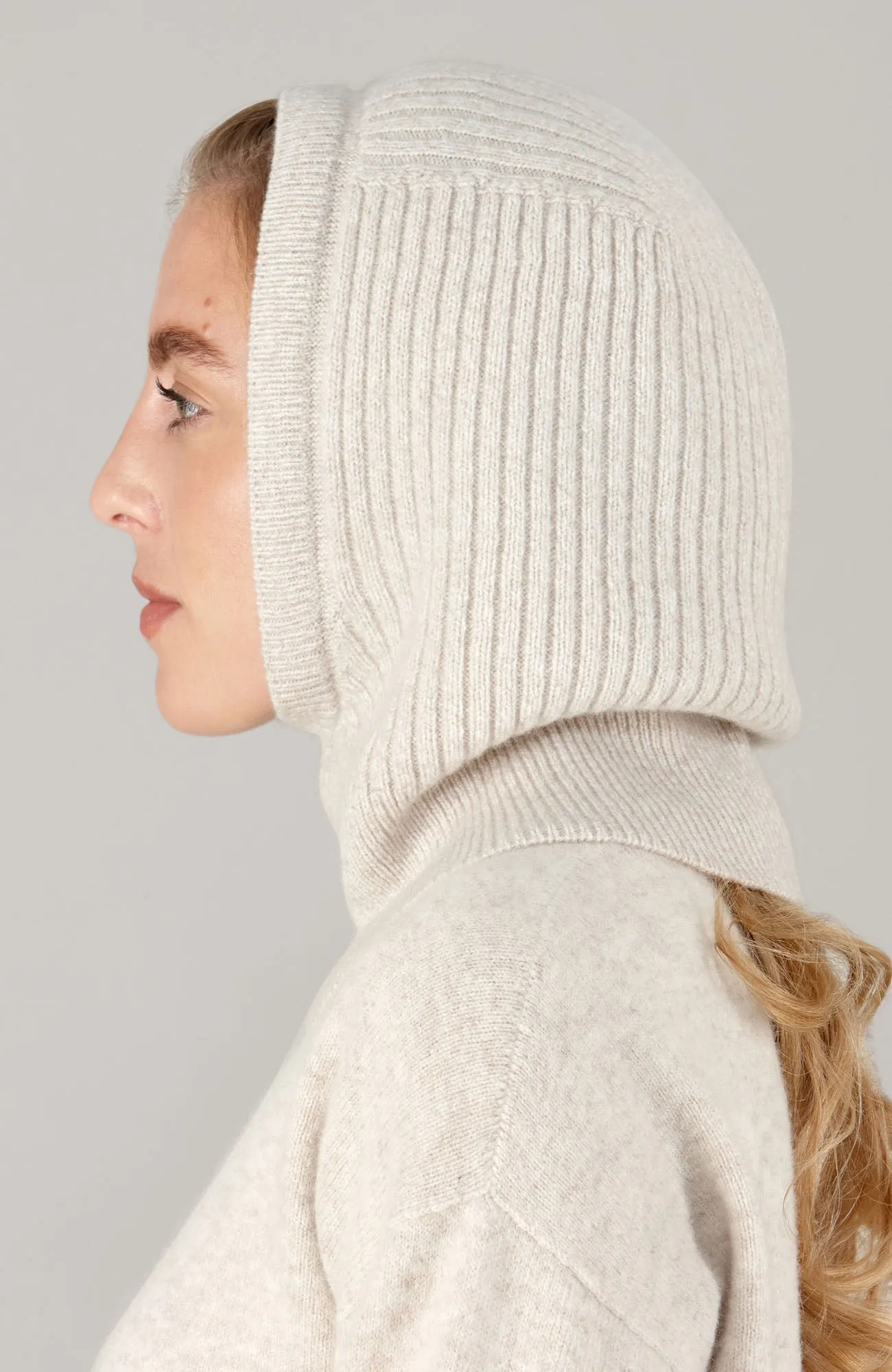 Merino Cashmere Ribbed Balaclava