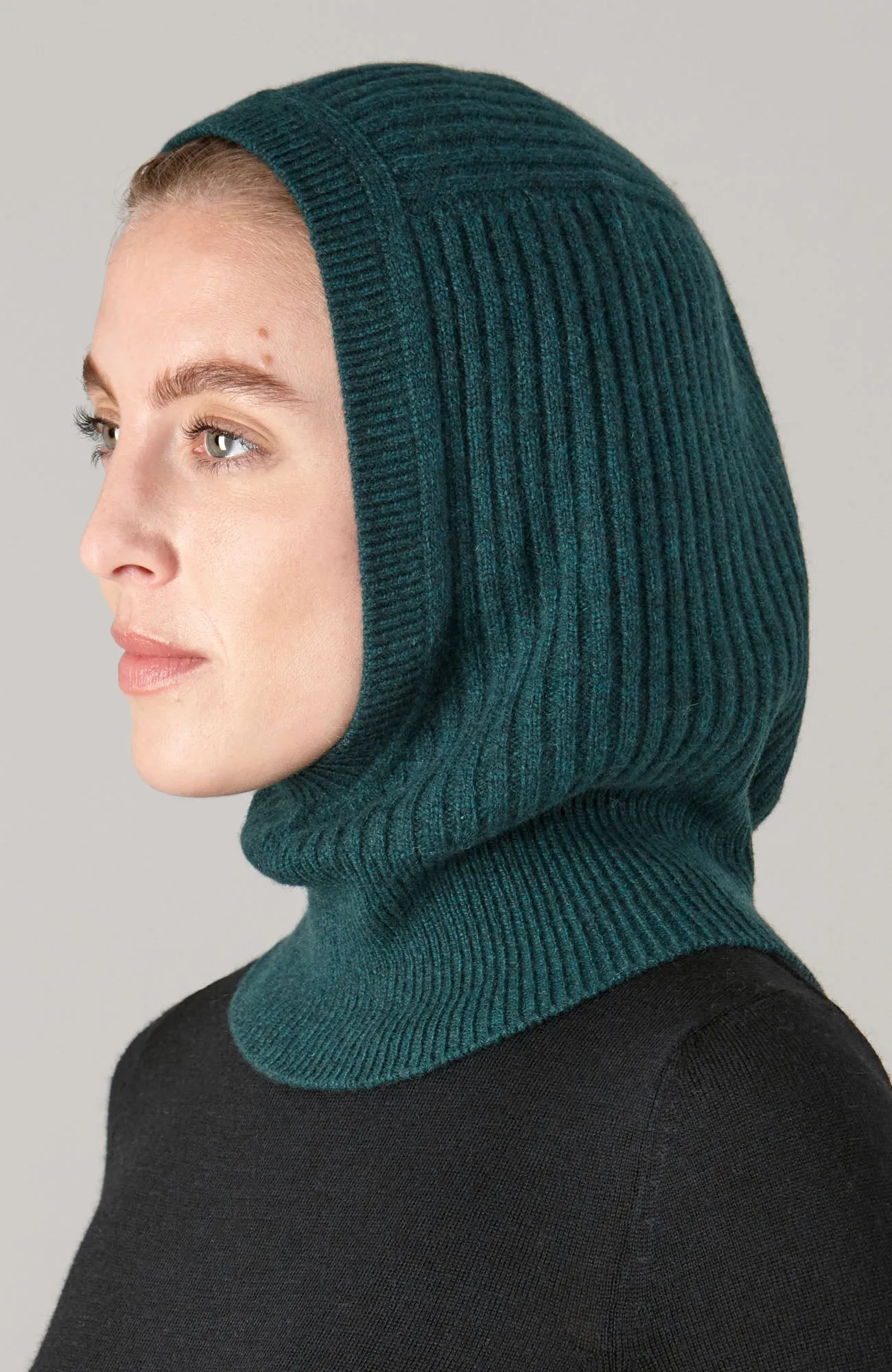 Merino Cashmere Ribbed Balaclava