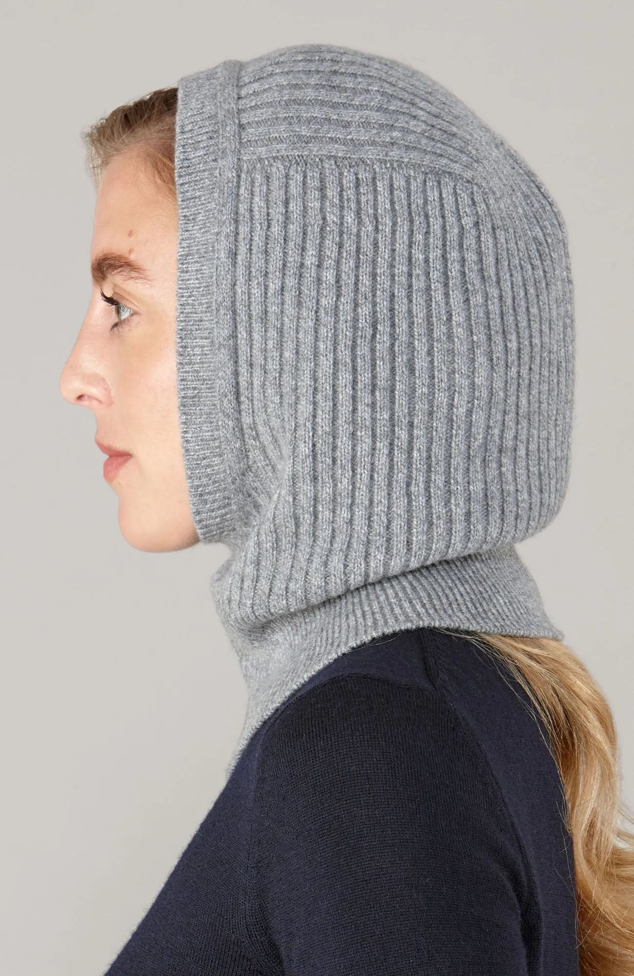 Merino Cashmere Ribbed Balaclava